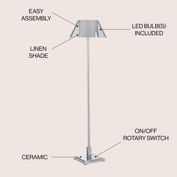 Roxy 60" Metal LED Floor Lamp - JONATHAN Y